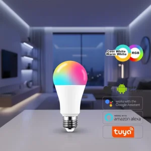 Smart WiFi LED Light Bulb, RGB Dimmable, 9W, E26/E27/B22, App Control, Warm White and Multicolor, Compatible with Alexa and Google Home