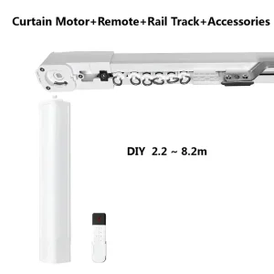 WiFi Motorized Curtain Track Kit Smart Electric Curtain Rail System for Residential Commercial Building Automation