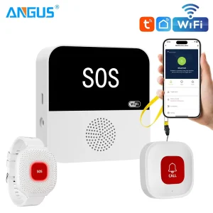 WiFi Pager Smart Elderly Emergency Call Button Watch Caregiver Pagers Life Alert Systems for Seniors No Monthly Fee