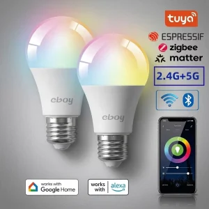 Google Assistant Smart WiFi Light Bulb, RGBW Dimmable Decorative Indoor Ambient LED Light, Smart LED Decorative Lamp, Multicolor