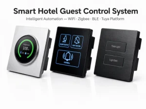 WiFi RS485 Hotel Room Smart Wall Switch Guest Control System Light Curtain AC Scene Voice App for SE Asia Hotel Supplier