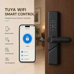 WiFi Remote Control Smart Door Lock Fingerprint Temporary PIN Biometric Digital Lock Front Door Security System