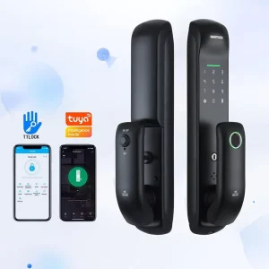 WiFi Remote Unlock Keyless Entry Smart Lock Fingerprint Biometric Door with Password Card Reader Wooden Door Special Lock