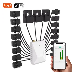 WiFi Single Three Phase Smart Energy Meter for Solar System with 16 Sub CTs 2% Accuracy CE Certified OEM ODM