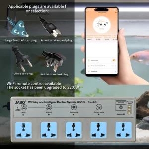 WiFi Smart Aquarium Power Strip Ai5 Phone App Remote Control Custom Timing Socket for Fish Tank Equipments