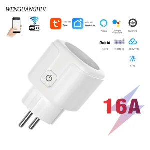 WiFi Smart Controller EU Standard 16A with Power Measurement Voice Control and Phone Remote Control Suitable for Home and Garage
