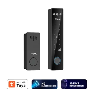 WiFi Smart Door Lock 3D Face Recognition Fingerprint Password HD Visual Doorbell Cloud Storage Wood Security App Control