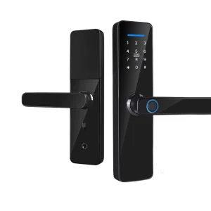 WiFi Smart Door Lock Biometric Fingerprint Password IC Card NFC Keyless Entry Handle Smart Lock for Home Apartment Front