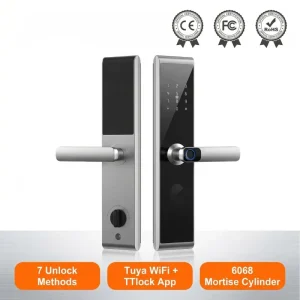 WiFi Smart Door Lock with Fingerprint and Digital Keypad Deadbolt Handle Lock for Home Security KeylessEntry Access Control