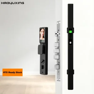 WiFi Smart Door Lock with Glass Door Compatibility Cloud & Memory Card Storage Face Recognition Password Card App Control