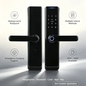 WiFi Smart Fingerprint Door Lock with Tuya Password/IC Card Home Security Digital Door Lock
