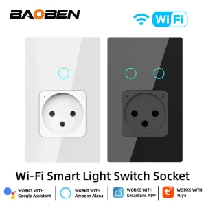 WiFi Smart Israeli Wall Socket Combined Touch Light Switch Individual Control Family Sharing AC90 250V Smart Home