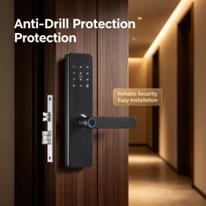 WiFi Smart Lock Zinc Alloy Grade Multi Point Interlocking Anti Violent Unlock Rustproof Lock Cylinder Tuya App Controlled Spare