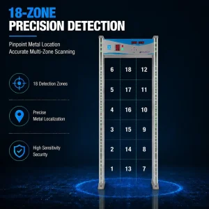 WiFi Smart Metal Detector Gate 5 Zone Walk Through Security Scanner Waterproof Fireproof Portable Safe for All Users