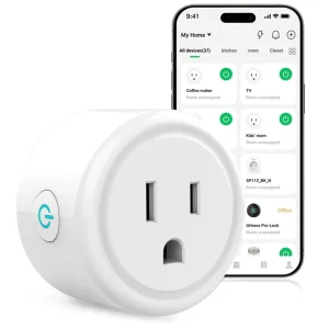 WiFi Smart Plug 16A 2 Outlets Dual Voltage Compatible Alexa Google Home Remote Control Timer Function Plastic Material