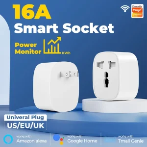 WiFi Smart Plug 16A US EU UK Socket with Power Energy Monitor, App Remote Control, Timer, Alexa Google Home