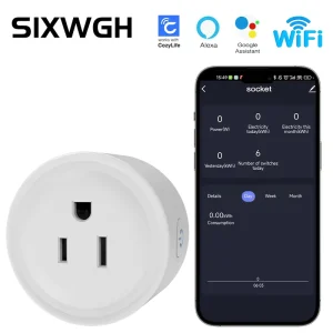 WiFi Smart Plug ABS Voice Control Smart Socket Timer Energy Monitor Alexa Google Home Tuya 10A/2200W US Plug