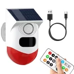 WiFi Smart Solar Motion Sensor Alarm Outdoor Home Security System Smart App Alerts 120dB Strobe Deterrent for Driveway Pool