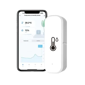 WiFi Smart Temperature And Humidity Sensor Battery Powered APP Monitoring Home Security Work With Alexa Google