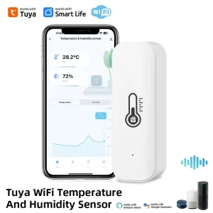 WiFi Temperature Humidity Sensor Smart Remote Monitor for Smart Home Made in China Work with Alexa Google Assistant