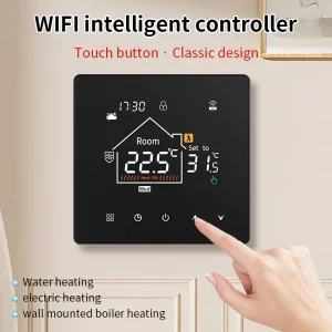 WiFi Touchscreen Underfloor Heating Thermostat Tuya App Control Anti flammable PC+ABS Material Easy Installation Home Office Use