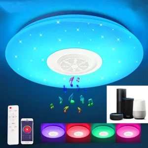 WiFi Tuya APP AI Voice Control Google Alexa LED Smart Ceiling Light Dimmable Music Speaker 16 Million Colors Ceiling Lamp