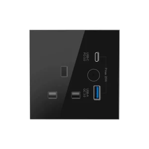 WiFi Type C Wall Outlet UK Standard Smart Socket USB Charging APP Remote Control Child Safety Lock OEM