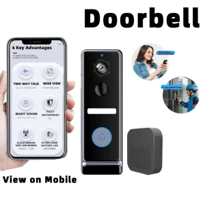 WiFi Wireless Smart Doorbell Camera Night Vision Intercom Door Phone Peephole Camera Home Security System Ring Doorbell