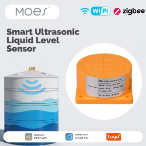 WiFi ZigBee Ultrasonic Water Level Sensor Smart Tank Monitor with Real Time Alarms and Tuya APP Remote Control