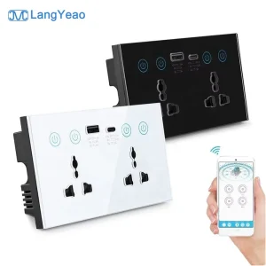 WiFi Zigbee Smart Plug with Energy Monitoring, 13A UK Socket 20A Total USB Type C Works with Alexa Google Home