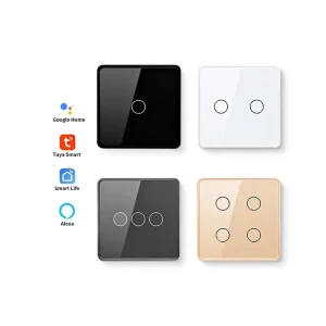WiFi Zigbee Smart Touch Switch 1-4 Gang Tempered Glass Panel EU 86 Type PC Frame Voice Control Alexa Google Home ODM OEM
