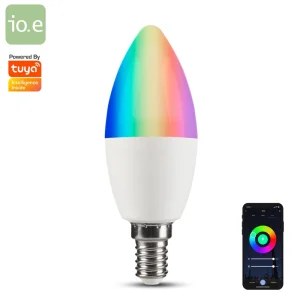 Smart WiFi C37 RGBW Candle Bulb with Voice Control, 350 lm, 4.5 W, 220–240 V, E14