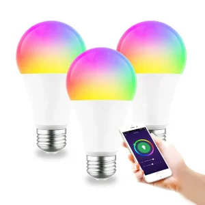 Color-Changing WiFi Smart RGB Light Bulb with Google Assistant and Alexa