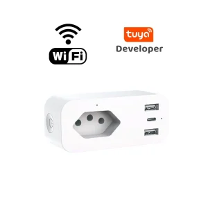 Wifi 110-240V Brazilian Intelligent Smart Power Socket Plug with Energy Monitor with Usb Type c Socket