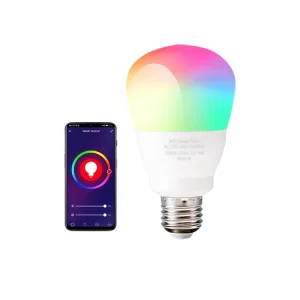 WiFi Smart Bulb 9W AC100-240V RGBCW Dimmable E26 E27 Supports Alexa Voice Control