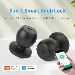 Wifi Aluminum Smart Lock Door Ball Remote Knob Fingerprint Unlocking Inteligente Door Lock Spherical Ball Smart Lock
