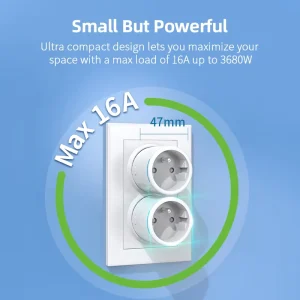 Wifi App Voice Remote Control 16A 230V 3680W Power Energy Monitor French Wifi Smart Plug Socket