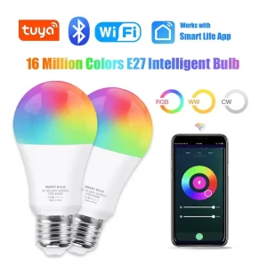 WiFi BLE Smart Light Bulb, E27 RGB LED Bulb, AC 85-265V, for Smart Living