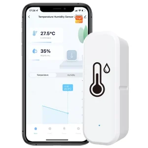Wifi + Blue-tooth Smart Temperature Humidity Sensor Hygrometer Thermometer Voice Alarm for Alexa Google Home
