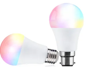 Tuya Smart IoT WiFi LED Bulb 9W/12W A60/A70 RGB CCT Dimmable E27/B22 Base, Plastic-Clad Aluminum, Energy-Saving, for Residential Use