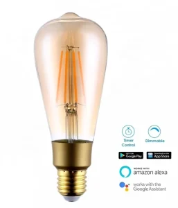 WiFi LED Smart Bulb, Alexa WiFi Smart Bulb Controlled by App, Alexa, and Google for Your Smart Home RGB Lighting