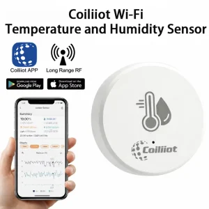 Wifi Long Range RF Wireless Smart Temperature and Humidity Sensor Low Power Hygrometer Thermometer Monitor APP Control FCC ID