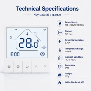 Wifi Programmable Wireless Digital Room Heating Thermostat Temperature Controller for Floor Heating Systems