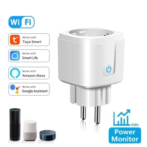 Wifi Smart Plug 16A Smart Home Outlet Socket EU 3500W with Power Monitor Function Supports Alexa Alice Google