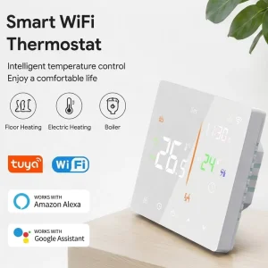 Wifi Smart Thermostat Wide 90 240V 4500W Max Load Power off Memory 6+2 Weekly Schedule Anti Misoperation Child Lock