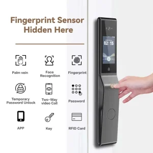 Wifi Touch Screen Face Recognition Door Lock Alexa Voice Control Home Security
