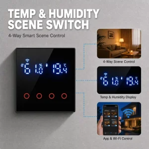 Wifi Tuya App Remote Control Smart EU Standard Wall Touch Switch with Google Alex RF433 Scene Light Switch 1/2/3/4 Gang for Home