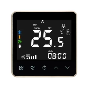 Wifi Tuya Smart Air Conditioner Cooling Heating Fan Speed Controlling Thermostat With 4Pipes 2 Pipes Fcu Controller
