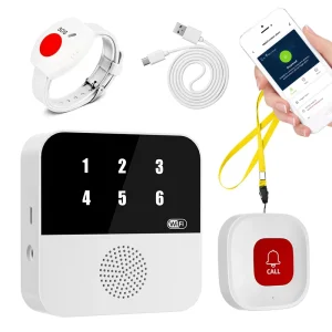 Wifi Wireless Caregiver Pager Smart Bracelet Call System SOS Emergency Alarm Panic Button for Elderly Patient Disabled