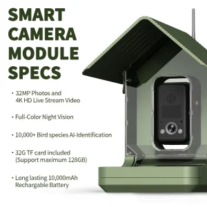 Willfine 4K AI Bird Feeder Camera Bird Species AI Identification IP66 Waterproof Live Stream WIFI Remote Control OEM ODM